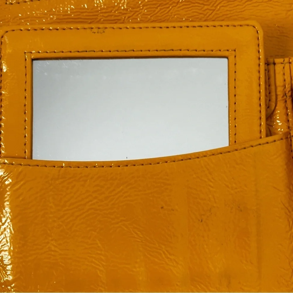 Hobo International Large Patent Leather Women's Clutch Wallet | Orange Y2k - Picture 6 of 15